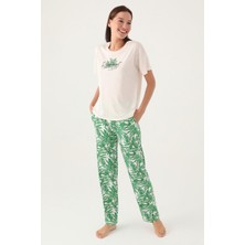 Pierre Cardin 8804 Nature Bej Kadın Kısa Kol Pijama Takımı