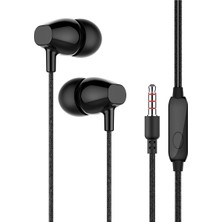 Kulak Içi Mikrofonlu 3.5mm Jack Girişli Kulaklık -Siyah-Beyaz