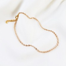 BijuStore Altın Kaplama Burgu Zincir Halhal