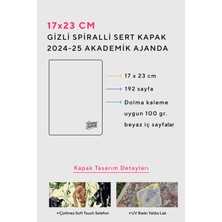 Victoria's Journals Gizli Spiralli Akademik Ajanda 2024-2025 Lastikli 17X23 cm 100 Gram 192 Sayfa 124-1268