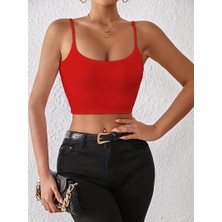 F-Mask Fashion Kırmızı Sandy Kumaş Askılı Büstiyer