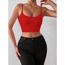 F-Mask Fashion Kırmızı Sandy Kumaş Askılı Büstiyer