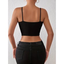 F-Mask Fashion Siyah Sandy Kumaş Askılı Büstiyer