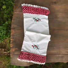 Sister Home Design Mantar Nakışlı, Fırfırlı, Buldan Keten Runner