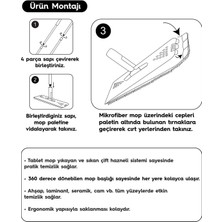 Pony Gri Tablet Mop 4 Adet Yedekli Temizlik Seti