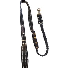 Balkonda Köpek gezdirme tasması siyah lastikli kolon kalın kancalı genişlik:2,5cm uzunluk:120cm dog leash B5-12