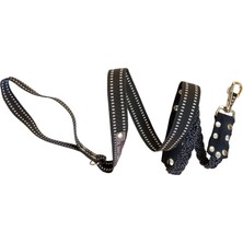 Balkonda Köpek gezdirme tasması siyah lastikli kolon kalın kancalı genişlik:2,5cm uzunluk:120cm dog leash B5-12