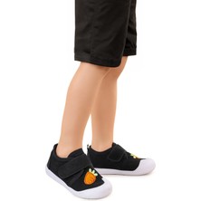 Kiko Kids Strawberry Cırtlı Erkek Bebek Ilk Adım Panduf Ayakkabı Siyah