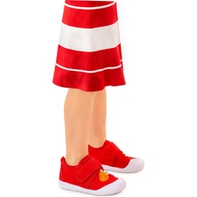 Kiko Kids Strawberry Cırtlı Kız Bebek Ilk Adım Panduf Ayakkabı Kırmızı