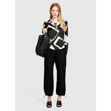 Sisley Yüksek Bel Box Fit Siyah Kadın Pantolon 40Brlf051