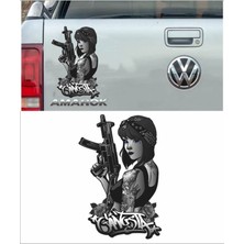 Sticker Usta Mafya Gangster Kız Araba Oto Motosiklet Karavan Sticker 00064