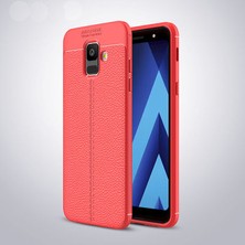 Techno Guru Samsung Galaxy A6 2018 Deri Desenli Yüksek Koruma Sağlayan Niss Premium Silikon Kılıf