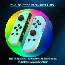 Cosmostech Ns Switch Uyumlu 2'li J-C Joycon Pad Controller Gamepad oyun kolu Turkuaz-Yeşil