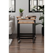 Flinder 3 Lü Zigon Sehpa Metal Ayaklı Servis Sehpası