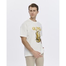 Glendi Astronot Baskılı Oversize Tişört