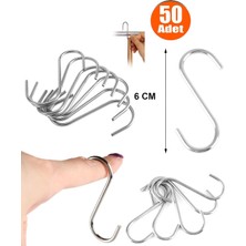 Mediterian 6 cm Metal S Kanca, 50 adet, dayanıklı ve kullanışlı, 2 yıl garanti, TR menşei