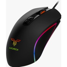 Lucatech Profesyonel Oyuncu Mouse Rgb Optik Kablolu Makro Mouse