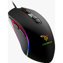 Lucatech Profesyonel Oyuncu Mouse Rgb Optik Kablolu Makro Mouse