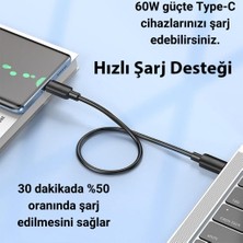 Coofbe 0.25CM 60W Type-C To Type-C Şarj Kablosu Kısa Powerbank Kablosu Iphone 15 Pro Max Şarj Uyumlu