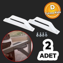 Badem10 Pimapen Pvc Pencere Kapı Sineklik Kolu Plastik D Tutucu Tutamağı 2 Adet