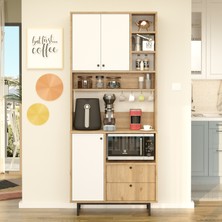 Robin Home Lounge Kahve Köşesi Çok Amaçlı Dolap Mutfak Dolabı Sepet-Beyaz