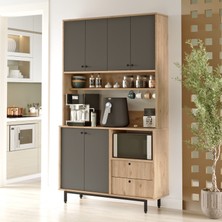 Robin Home Lounge Kahve Köşesi Çok Amaçlı Dolap Mutfak Dolabı Sepet-Antrasit