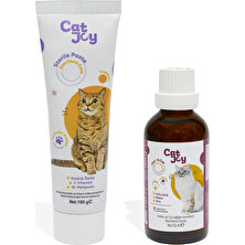 Catjoy Süper 2'li Paket Sterile Malt Macun 100 gr ve B Plus Kedi Tüy Damlası 50 ml