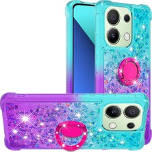 4U Sky Xiaomi Redmi Note 13 4g Kılıf Için Bling Glitter Kickstand Tpu Kapak-Mavi + Mor (Yurt Dışından)