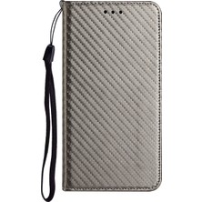 4U Sky Manyetik Otomatik Emilmiş Karbon Fiber Doku Damla Geçirmez Pu Deri Deri Cüzdan Stand Telefon Kapak Kılıfı Xiaomi Redmi Note 11 Pro 5g (Çin) (Mediatek)/note 11 Pro+ 5g-Grey (Yurt Dışından)