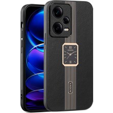 4U Sky Xiaomi Redmi Için Note 12 Pro 5g Kapak Deri+Tpu+Akrilik Izleme Deseni Koruyucu Case-Black (Yurt Dışından)