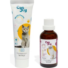 Catjoy Süper 2'li Paket Multivitamin Kedi Malt Macun 100 gr ve B Plus Kedi Tüy Damlası 50 ml