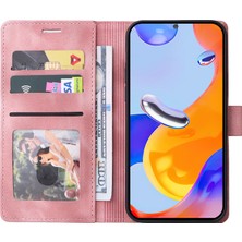 4U Sky Xiaomi Redmi Için Note 12 Pro 4g/note 11 Pro 4g (Mediatek)/note 11 Pro 5g (Qualcomm) Cilt Touch Deri Telefon Kılıfı Cüzdan Katlama Stand Kabuk-Pembe (Yurt Dışından)