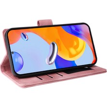 4U Sky Xiaomi Redmi Için Note 12 Pro 4g/note 11 Pro 4g (Mediatek)/note 11 Pro 5g (Qualcomm) Cilt Touch Deri Telefon Kılıfı Cüzdan Katlama Stand Kabuk-Pembe (Yurt Dışından)