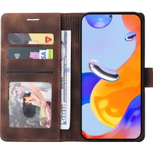 4U Sky Xiaomi Redmi Için Note 12 Pro 4g/note 11 Pro 4g (Mediatek)/note 11 Pro 5g (Qualcomm) Cilt Touch Deri Telefon Kılıf Cüzdan Katlama Stand Kabuk-Kahverengi (Yurt Dışından)