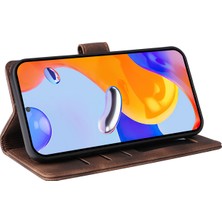 4U Sky Xiaomi Redmi Için Note 12 Pro 4g/note 11 Pro 4g (Mediatek)/note 11 Pro 5g (Qualcomm) Cilt Touch Deri Telefon Kılıf Cüzdan Katlama Stand Kabuk-Kahverengi (Yurt Dışından)