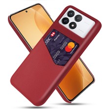 4U Sky Xiaomi Için Redmi K70 5G/K70 Pro 5g Kasa Bezi Doku Telefon Kapağı Kart Yuvası-Red ile (Yurt Dışından)