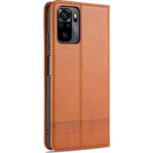 4U Sky Xiaomi Için Redmi Note 10 4g/redmi Not 10S/POCO M5S 4g Cüzdan Telefon Kılıfı Manyetik Absorpsiyon Katlama Stand Kapak Pu Deri Telefon Koruyucu-Brown (Yurt Dışından)