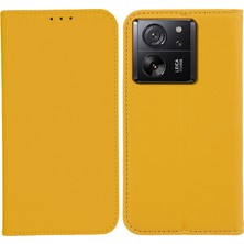 4U Sky Xiaomi 13T/13T Pro/redmi K60 Ultra Case Pu Pu Deri Cüzdan Desteği Stand Damla Geçirmez Örtü Sarı (Yurt Dışından)