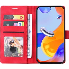 4U Sky Xiaomi Redmi Için Note 12 Pro 4g/note 11 Pro 4g (Mediatek)/note 11 Pro 5g (Qualcomm) Cilt Touch Deri Telefon Kılıf Cüzdan Katlama Stand Kabuk-Kırmızı (Yurt Dışından)