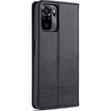 4U Sky Xiaomi Için Redmi Note 10 4g/redmi Not 10S/POCO M5S 4g Cüzdan Telefon Kılıfı Manyetik Abilim Katlama Stand Kapak Pu Deri Telefon Koruyucu-Black (Yurt Dışından)