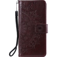 4U Sky Mandala Desen Cüzdanı Standı Deri Flip Case Xiaomi Redmi Not 7s/not 7/not 7 Pro (Hindistan) -Bark Brown (Yurt Dışından)