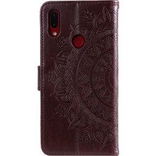 4U Sky Mandala Desen Cüzdanı Standı Deri Flip Case Xiaomi Redmi Not 7s/not 7/not 7 Pro (Hindistan) -Bark Brown (Yurt Dışından)