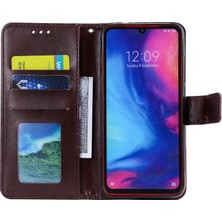 4U Sky Mandala Desen Cüzdanı Standı Deri Flip Case Xiaomi Redmi Not 7s/not 7/not 7 Pro (Hindistan) -Bark Brown (Yurt Dışından)