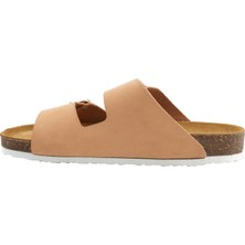 Fly Soft Milano Deri Kadın Terlik Pudra