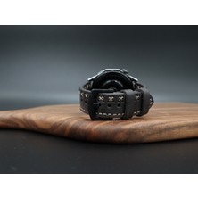 North's Nature Huawei Watch Gt Uyumlu Ultimate Çapraz Dikişli Siyah 22MM Saat Kordonu