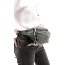 Sanmorris Unisex Klinkır Kumaş Suya Dayanıklı Ayarlanabilir Koyu Gri Renkli Bel ve Omuz Çantası