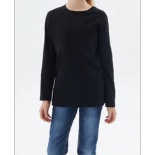 Salar Ticaret Kız Çocuk Bisiklet Yaka Uzun Kollu Body Siyah 7-8 Yaş