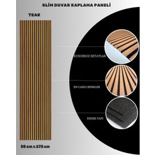 Dekor Var Teak Akustik Esnek Keçeli Slim Duvar Kaplama Paneli