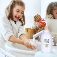 Yaci Shop Kahverengi Tarzı 500 ml ml Sabunluk Şişe Bambu Pompa Banyo Taşınabilir Sabun Şişesi Şampuan Duş Jeli Doldurulabilir Şişe Su Geçirmez Etiket (Yurt Dışından)