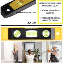 Optana Su Terazisi Mini Eğim Ölçen Terazi Mıknatıslı Çok Amaçlı Ölçüm 22CM Yüzey Ölçümü